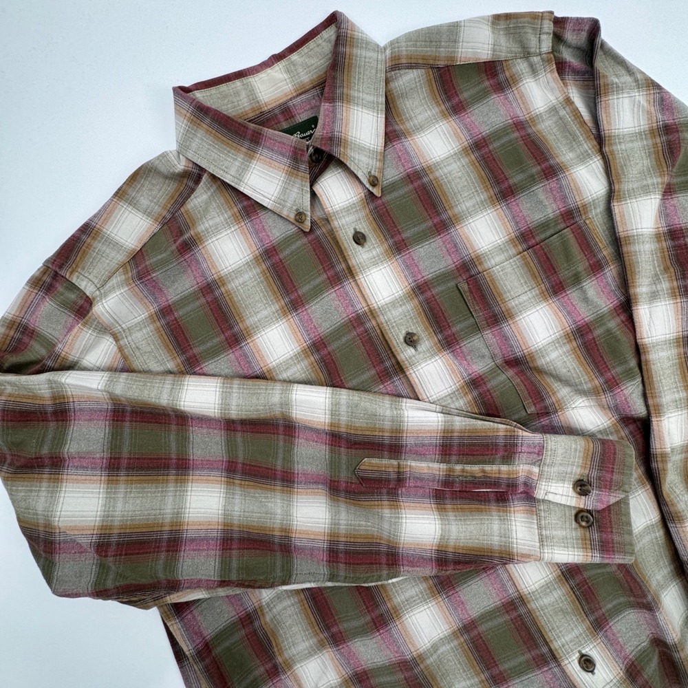Eddie Bauer Relaxed Fit Mens Long‎ Sleeve Plaid Button Up 100% Cotton Shirt